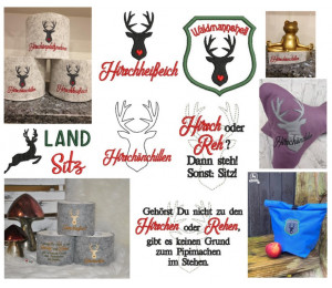 Stickserie - Hirsch Sprüche Klorollenverstecker